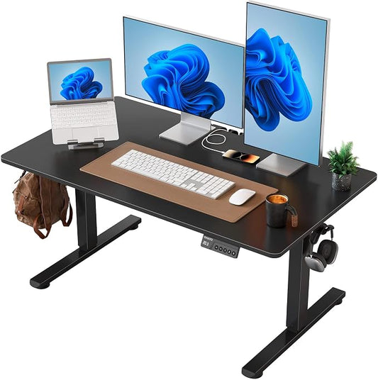 YIHAYO One-Piece Low Height Adjustable Desk, Lifts 18.1-28.3 Inches, Electric Standing Desk for Short People, 40 x 24 Inches Computer Table with Splice Board for Home Office, Black