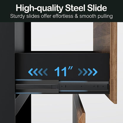 ModernMate 2 Drawer Lateral File Cabinet, 31w*28h Wood Filing Cabinet with Anti-tilt Mechanism, Home Office Storage Filing for Letter, A4 & Legal Size, Black Walnut