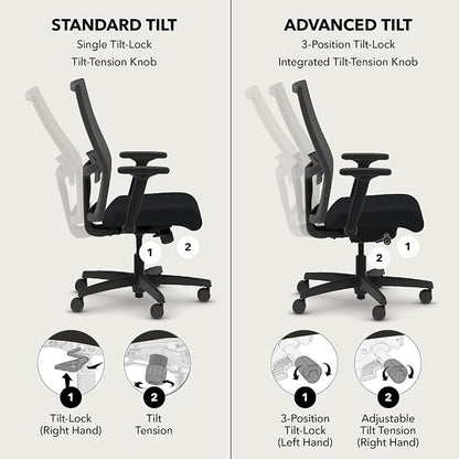HON Ignition 2.0 Mid‑Back Ergonomic Office Chair, Mesh Task Seating with Lumbar Support, Advanced Synchro‑Tilt, Height and Width Adjustable Arms, Titanium Frame, Salamander