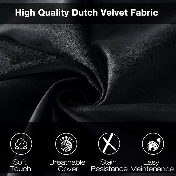 WhatsBedding 3 ft Bean Bag Chair,Large Bean Bag Chairs for Adults with Memory Foam Filling,Lazy Bean Bag Sofa for Living Room,Ultra Soft Velvet Fabric,Pull-Handle,Side-Pocket - 3 Foot,Black