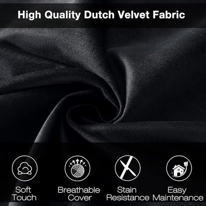 WhatsBedding 3 ft Bean Bag Chair,Large Bean Bag Chairs for Adults with Memory Foam Filling,Lazy Bean Bag Sofa for Living Room,Ultra Soft Velvet Fabric,Pull-Handle,Side-Pocket - 3 Foot,Black