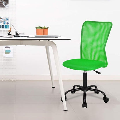 FDW Home Office Chair Mid Back Mesh Desk Chair Armless Computer Ergonomic Task Rolling Swivel Chair Back Support Adjustable Modern with Lumbar Support,Green