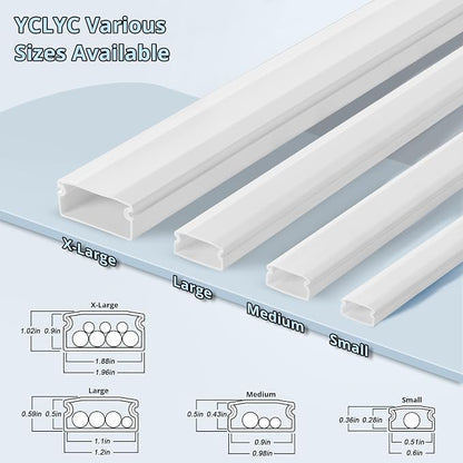 Cord Covers - 63in Paintable TV Cable Hider Kit, X-Large Cord Management System for Walls