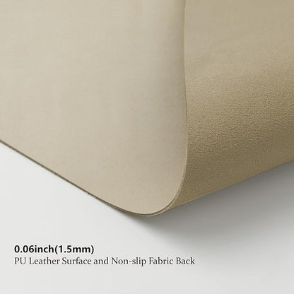 HOMIEAZICOZI Leather Desk Mat - Non-Slip PU Pad for Office and Home Organization Accessories Ideal Large Mouse Mats on Top of Desks (Champagne Gold,31.5''x 15.7'') (DPD-CG-M)
