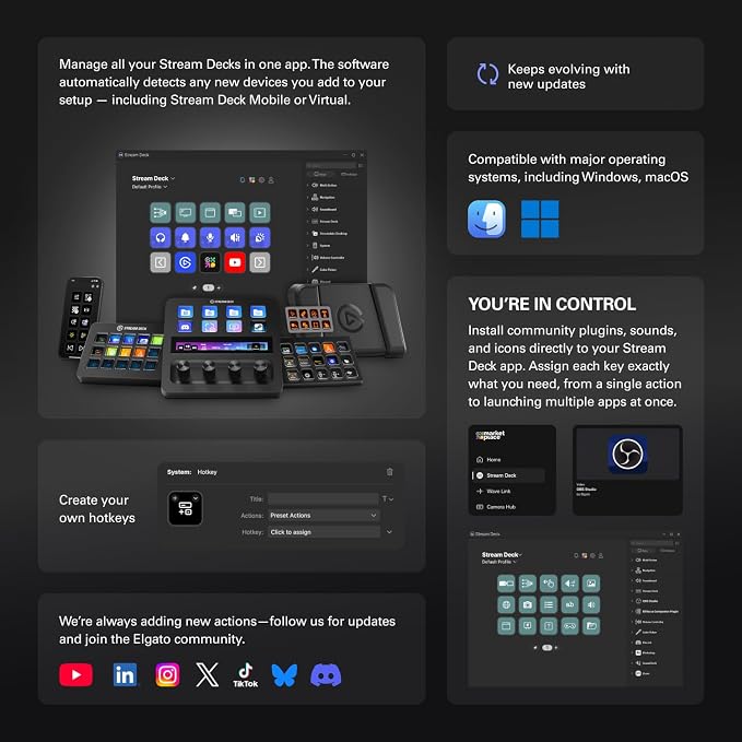 Elgato Stream Deck XL Advanced Studio Controller, 32 Keys | Instantly trigger unlimited actions, Powerful integrations, Visual feedback, Custom icon packs, Works with Mac and PC