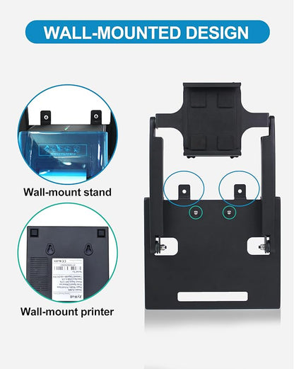 ZYWELL TS31 iPad POS Stand with Ticket Printer Shelf for POS, with 180°& 360° Tilting All Metal no Installation Supports Wall mounting Suitable for 9.7"-13" Tablets