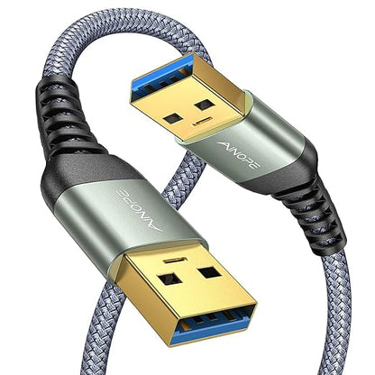 AINOPE USB to USB Cable, 6.6FT USB 3.0 A to A Male to Male Cable 5Gbps Double End Type A Cord for Data Transfer Compatible with Hard Drive, Laptop Cooling Pad, USB Hub, KVM, DVD(Not for PC-to-PC)