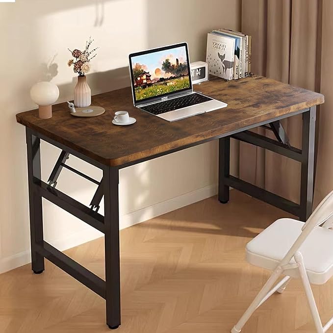 Folding Desk ,39.4 Inch No Assembly Folding Computer Desk, Space-Saving Small Desk for Home Office Bedroom Dorm Study, Compact Portable Foldable Laptop Desk