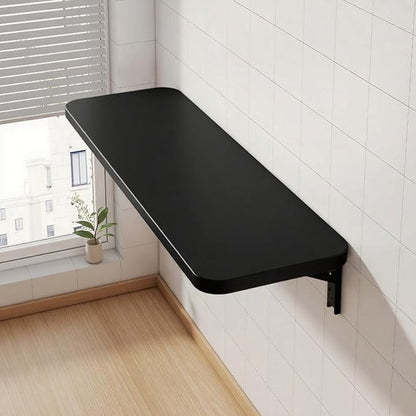 Wall Mounted Folding Table, Folding Desk, The Preferred Choice for Garages and Sheds/Home Offices/Laundries/Home Bars/Kitchens (Black, 29.52" D x 15.74" W)