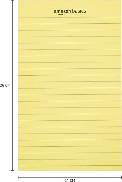 Amazon Basics Legal/Wide Ruled 8-1/2 by 11-3/4 Legal Pad, White, 600 Count (12 Pack of 50 Sheets)