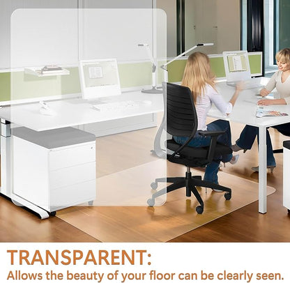 Office Chair Mat, 46" x 72" Clear Computer Desk Chair Mat for Hardwood Floor, Easy Glide Plastic Mat for Under Office Chairs on Hardwood for Work & Home