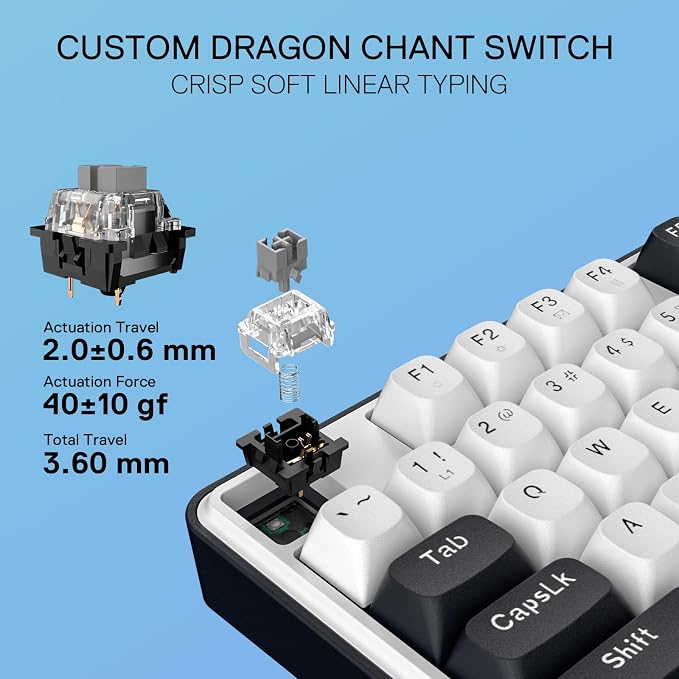 Redragon K689 Wired Gasket RGB Gaming Keyboard, 108 Keys Mechanical Keyboard w/Extra 4 Hotkeys, Upgraded Hot-swappable Socket, 3-Layer Noise Dampening, Mixed Color Keycaps, Custom Linear Switch