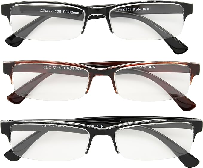 Foster Grant mens Pete Rectangular Reading Glasses