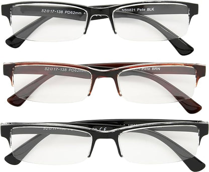 Foster Grant mens Pete Rectangular Reading Glasses