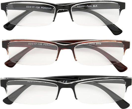Foster Grant mens Pete Rectangular Reading Glasses