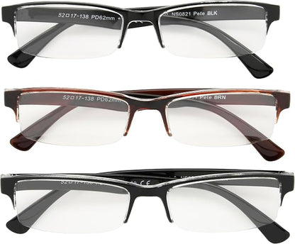 Foster Grant mens Pete Rectangular Reading Glasses