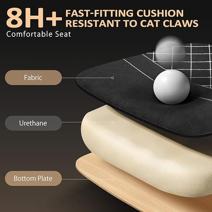 GTPLAYER Gaming Chair with Footrest, Big and Tall Game Chair High Back Computer Office Chair with Lumbar Support for Adults, Ergonomic Swivel Games Chair with Cushion Gaming, Fabric Black
