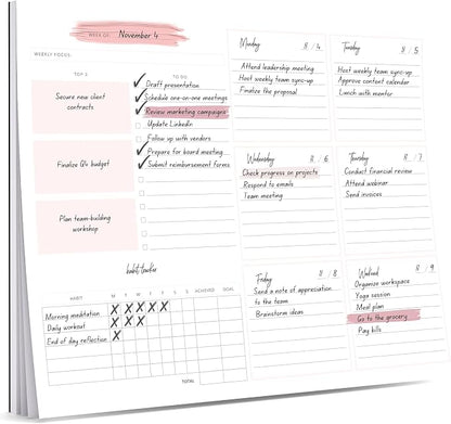 Lamare Weekly Planner Notepad – Premium Undated Weekly To Do List Notepad