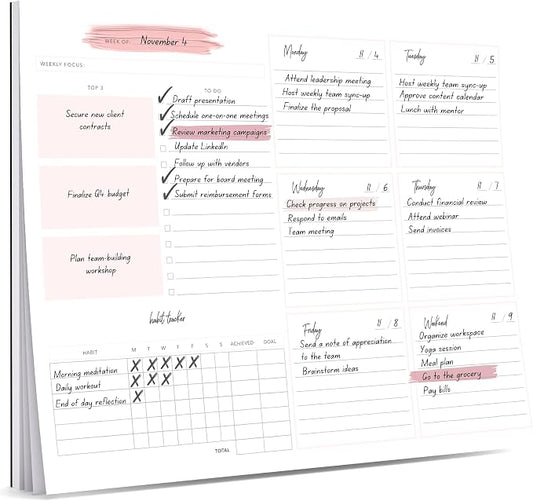 Lamare Weekly Planner Notepad – Premium Undated Weekly To Do List Notepad