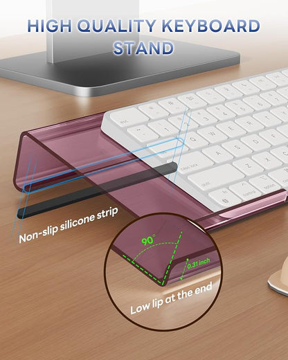 Laborio Computer Keyboard Wrist Rest Stand for Desktop, Keyboard Holder for Easy Typing with Wrist Pad for Office Desk, Home, School (Rose Pink)