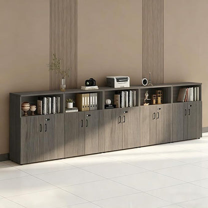 File Cabinet with Password Lock, Wood Lateral Filing Cabinet for Letter/A4 Files, 3 Drawer with Door, Printer Stand with Open Shelves for Home Office