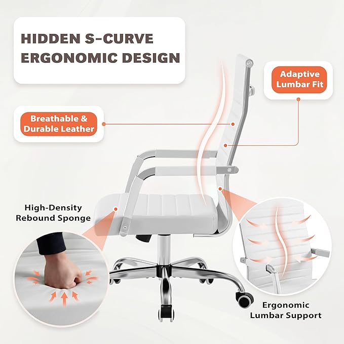 Furmax Ergonomic Office Desk Chair, White, 4 Items