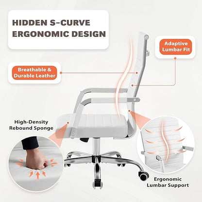 Furmax Ergonomic Office Desk Chair, White, 4 Items