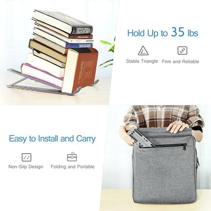 ivoler Laptop Stand, Laptop Holder Riser Computer Tablet Stand, 6 Angles Adjustable Aluminum Ergonomic Foldable Portable Desktop Holder Compatible with MacBook,iPad, HP, Dell, Lenovo 10-15.6” Gray