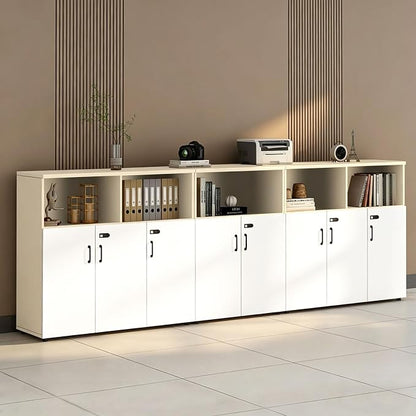 File Cabinet with Password Lock, Wood Lateral Filing Cabinet for Letter/A4 Files, 3 Drawer with Door, Printer Stand with Open Shelves for Home Office
