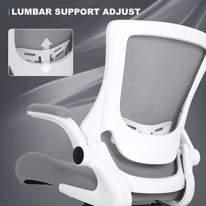 Misolant Tall Office Chair, Drafting Chair for Standing Desk, High Office Chair with Adjustable Lumbar Support, Flip-up Arm and Footrest Ring, Tall Drafting Chair for Bar Height Desk
