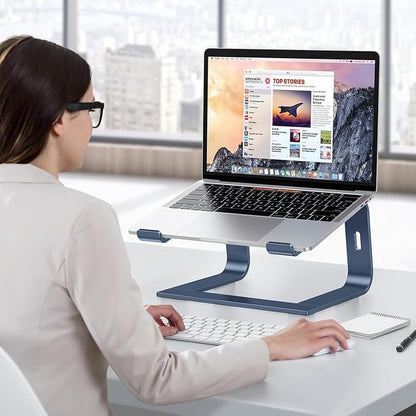 OMOTON Laptop Stand - Detachable Laptop Mount, Aluminum Holder for Desk, Compatible with MacBook, Dell, HP & More (11-16 inch), DeepNavy