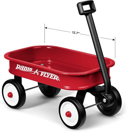 Radio Flyer Mini Classic Red Wagon for Kids, 12.5" Toy Wagon For Kids Aged 1.5+, Play-Size Version of the Classic, Durable Rolling Wheels & Steel Body, Working Handle, For Toys, Crafts & Gift Displays