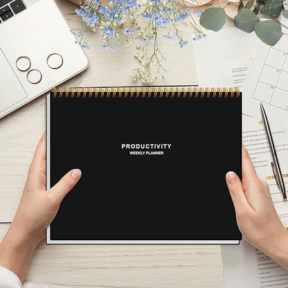 (3-Pack) Weekly Productivity Planner - 8.5" x 11" Dashboard Desk Notepad Has 6 Focus Areas to List Tasks for Goals, Projects, Clients, Academic or Meal-Organize Your Daily Work Efficiently, 54 Weeks