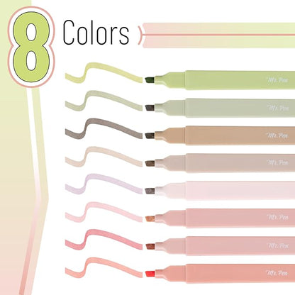 Mr. Pen- Aesthetic Highlighters No Bleed, 8 Pack, Boho Colors, Chisel Tip | Cute Highlighters Assorted Colors for Journaling, Highlighting, Underlining, Fast Dry, Back to School Supplies