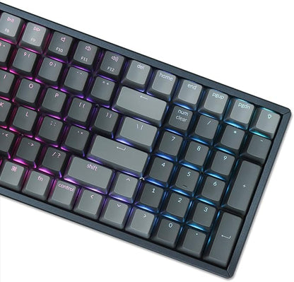 Keychron K4 Wireless Bluetooth/USB Wired Gaming Mechanical Keyboard, Compact 100 Keys 96% Layout RGB LED Backlit Gateron G Pro Blue Switch N-Key Rollover, Aluminum Frame for Mac Windows, Version 2