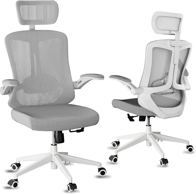 balmstar Ergonomic Office Chair Desk Chair - Mesh Computer Chair with 360° Swivel Wheels, Adjustable 90-130° Recline & Lumbar Support for Home Office, Supports up to 350lbs