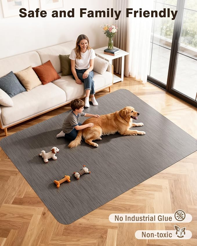 Blvornl Ultra Large Office Chair Mat for Hardwood Floor, Rolling Chair Mat for Hard Wood, Large Anti-Slip Hard Floor Protector, Heavy Duty Computer Desk Rug for Office and Home 50"*63" Brown