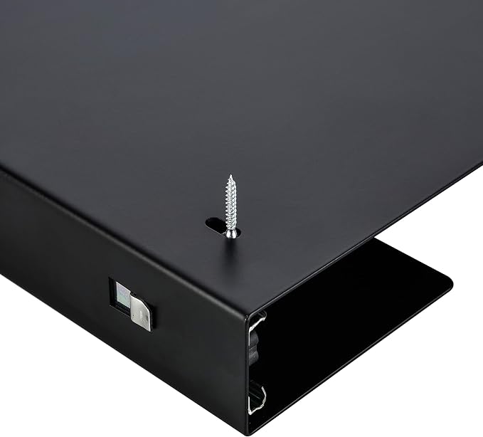 14 inch Slim Under Desk Pull-Out Storage Office Mounted Sliding Metal Drawer For Standing Desk,Black
