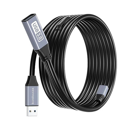 BlueRigger Active USB 3.0 Extension Cable 50FT (5 Gbps USB Extender Cord, in-Wall CL3 Rated) - Long USB Extension Cable for Webcam, VR Headset, Printer, Hard Drive, Keyboard, Mouse