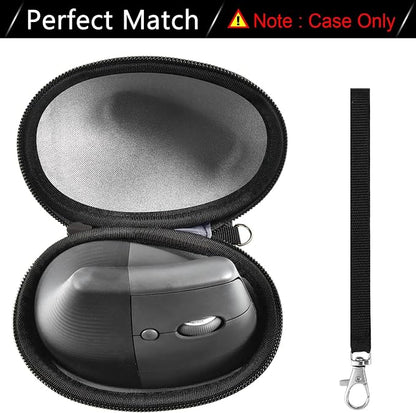 ANKHOH Case for Logitech Lift Vertical Ergonomic Mouse, Hard EVA Storage Box for Logi Wireless Bluetooth Upright Device, Travel Carrying Bag Accessories for Office (Bag Only, Black)