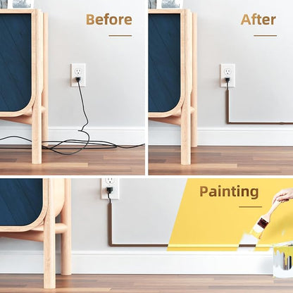 Delamu Cord Hider, 85in Cord Covers for Wires on Wall, One-Cord Cable Hider, Self-Adhesive Wire Hiders Wire Covers for TV Cords on Wall, Paintable Cable Cover Management Kit, W0.59 H0.4in, Brown