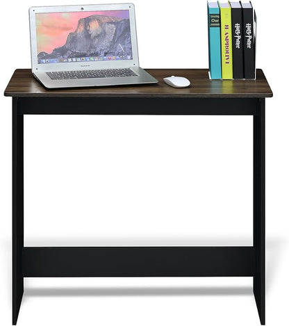Furinno Simplistic 31-Inch Rustic Brown Computer Desk, Small Office Desk, Rectangular Home Office Desk with Drawers, Gaming Desk for Home Office, Bedroom, Study Room, Brown Walnut