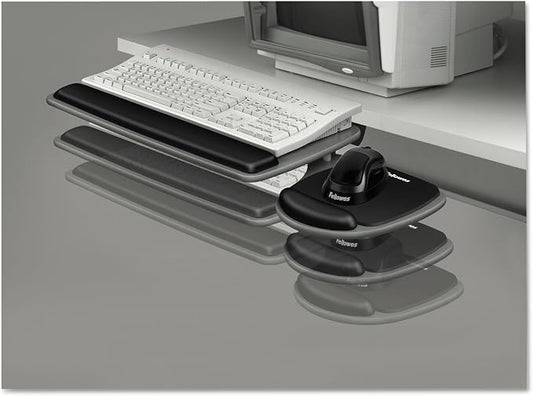 Fellowes 93841 Adjustable Standard Keyboard Platform, 20-1/4w x 11-1/8d, Graphite/Black, 4.5" x 30.5" x 20"
