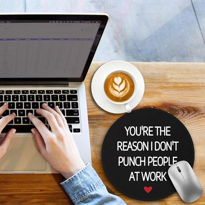 Funny Coworker Office Work Colleague Mouse Pad, Desk Sign Small Round Mousepads, Mini Travel Mouse Mat for Wireless Computer Laptop, Office Accessories, 8.6 x 8.6 inch