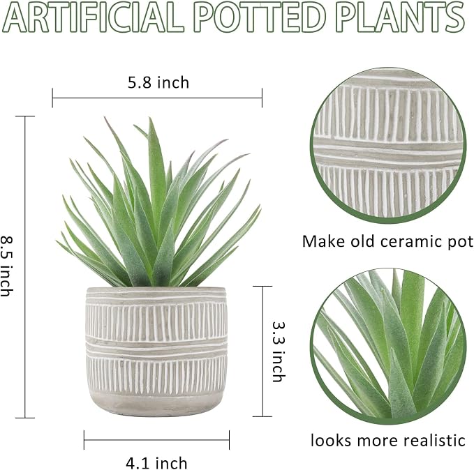 Der Rose Fake Succulents Plants Artificial Succulents in Pots for Room Home Bathroom Bedroom Office Boho Decor