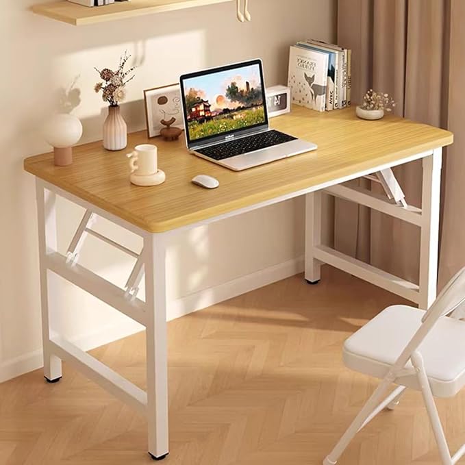 Folding Desk,31.5 Inch No Assembly Folding Computer Desk, Space-Saving Small Desk for Home Office Bedroom Dorm Study, Compact Portable Foldable Laptop Desk