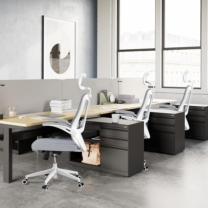 balmstar Ergonomic Office Chair Desk Chair - Mesh Computer Chair with 360° Swivel Wheels, Adjustable 90-130° Recline & Lumbar Support for Home Office, Supports up to 350lbs