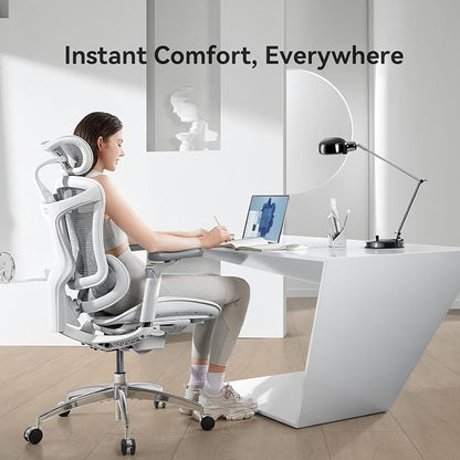 SIHOO Doro C300 Pro Ergonomic Office Chair with Ultra-Soft 6D Armrests, Dynamic Lumbar Support, Seat Depth Adjustment, Adjustable Backrest, Big and Tall Desk Chair 2 Packs (Grey)