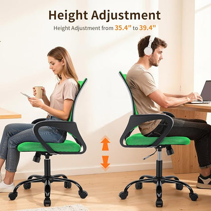 Ergonomic Office Chair Cheap Desk Chair Mesh Executive Computer Chair Lumbar Support for Women&Men, Green