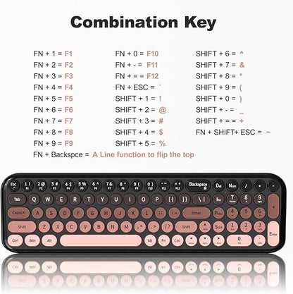 Dilter Wireless Keyboard Mouse Combo, Portable Retro Keyboard with Compact Size, 2 in 1 USB Connected Mouse for Windows PC, Laptop, Computer, Desktop, Home and Office Use